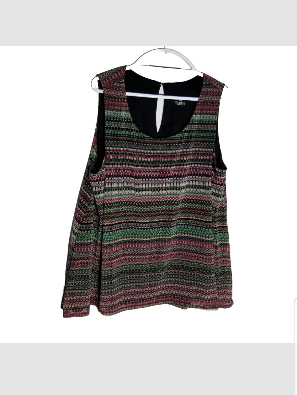 Lane Bryant Tank Shell Top Women's 18/20 Blouse Aztec Purple Green Lined